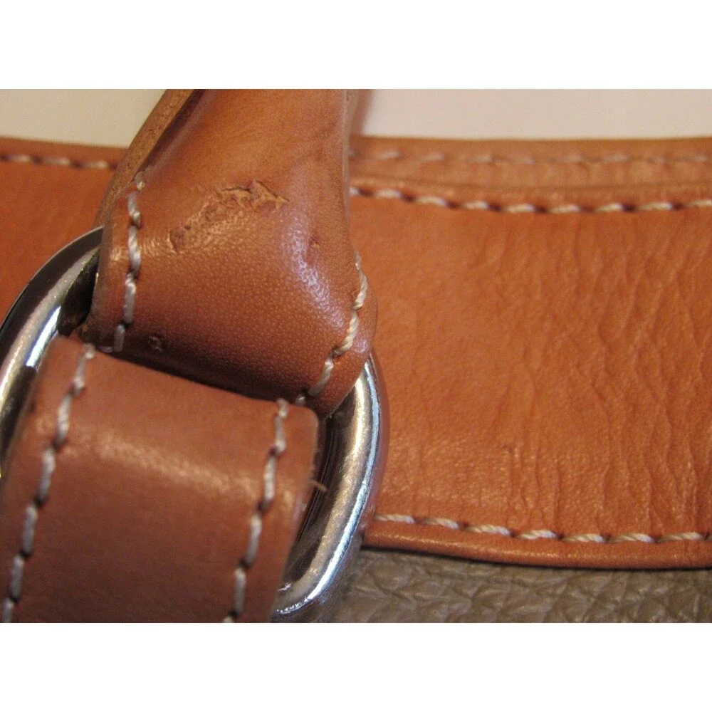 I Medici Firenze Taupe and Tan Soft Leather Shoulder Handbag - Picture 6 of 13